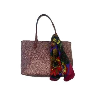 Coach Chain print city Zip Tote Coated in COLOR: Claret Certified Authentic